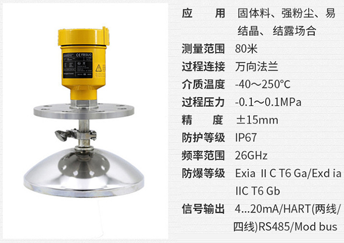 智能雷達液位計RD707技術(shù)參數(shù)表圖