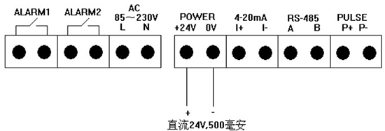 實(shí)驗(yàn)室氣體質(zhì)量流量計(jì)24V接線圖